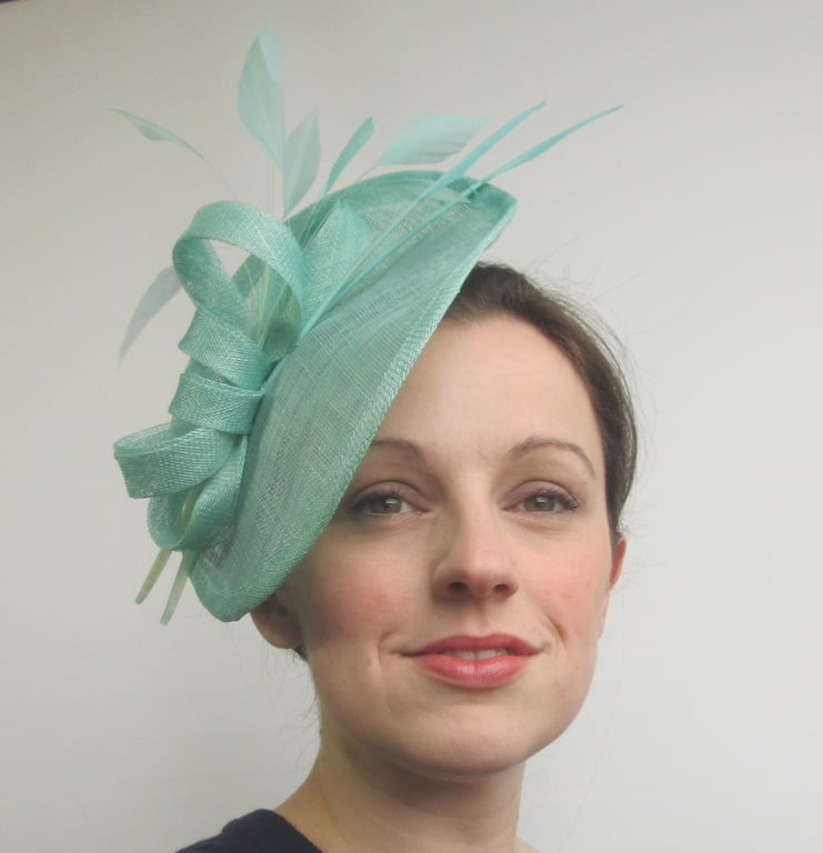 Sinamay Fascinator Hat - Disc Saucer Hatinator for Weddings, Races