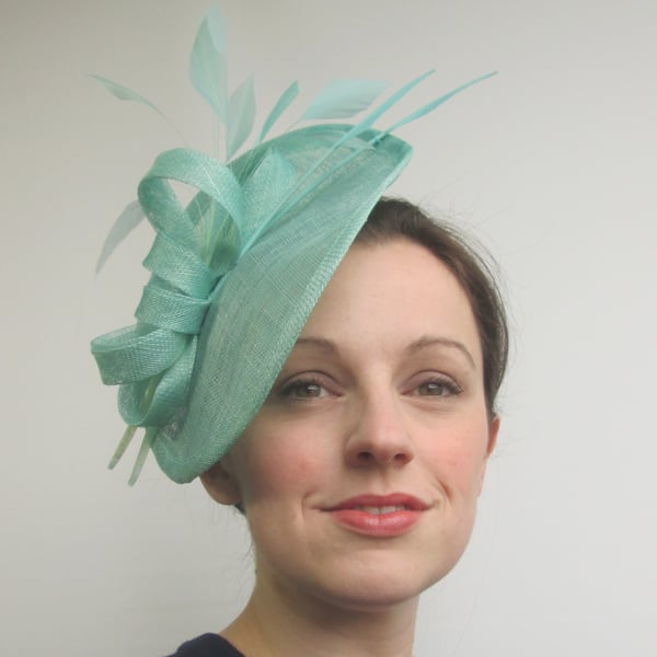 Sinamay Fascinator Hat - Disc Saucer Hatinator for Weddings, Races