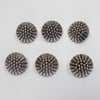 Silver faux metal flower effect shank buttons. 22mm approximately  Pack of 6.
