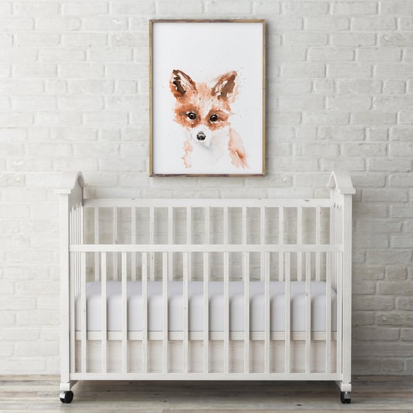 Baby Fox Cub Watercolour Print Signed Limited Edition Nursery Art