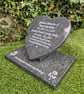Memorial Grave Plaque Grave Marker Heart grave plaque cemetery stone Gravestone  - Image 6