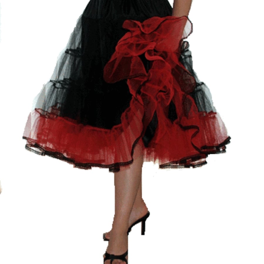 Petticoat stiff net Black Red Rock 'N' Roll 