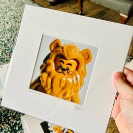 COWARDLY LION - Mounted Lego minifigure photo print 