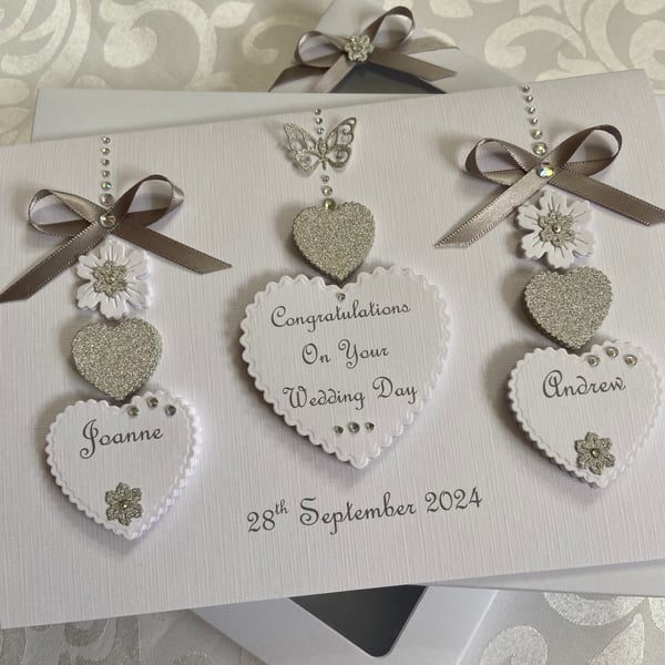 Personalised Wedding Card Boxed Keepsake Anniversary Engagement 