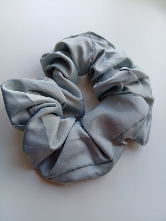 Satin silver grey scrunchie