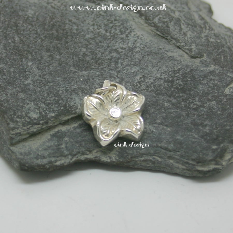 Fine Silver Flower Pendant