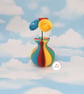 Rainbow Mini vase with Paper Rose Flowers - Image 5