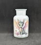 Handcrafted, Decoupage, baby dragon small glass vase