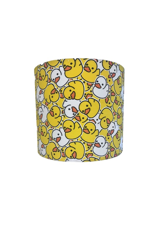 Handmade Rubber Duck Cotton Fabric Lampshade Yellow White