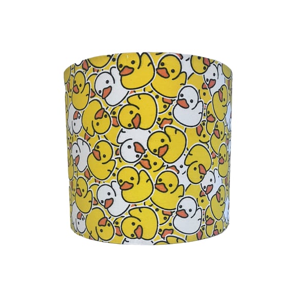 Handmade Rubber Duck Cotton Fabric Lampshade Yellow White