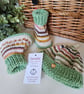 Designer Baby Pure Merino Wool Hand Knitted Booties & Hat Set 0-3 months size - Image 6