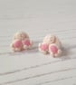 Rabbit tail stud earrings - Image 4