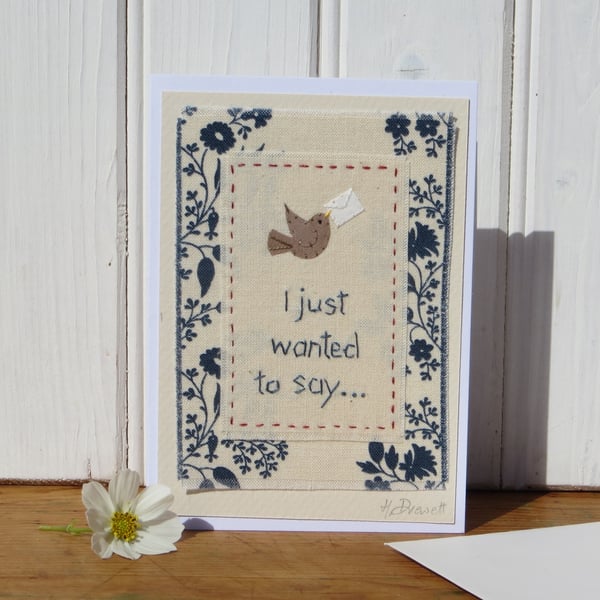 A card for a special time, detailed delicate hand-stitched work, a card to keep