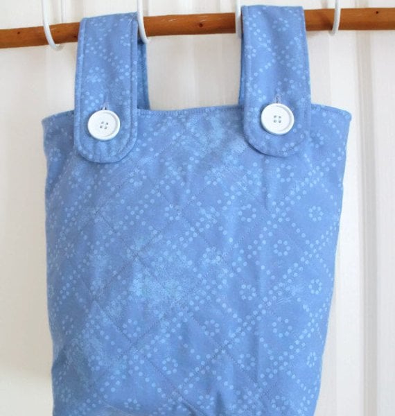 ladies zimmer frame mobility bag, light blue fabric