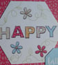 Happy Birthday Card - Stitched Floral Design - Image 6