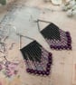 Beaded fringe dangle boho earrings, unique gift for her, handmade accessories  - Image 5