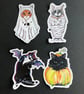 Halloween Cat Die Cut Waterproof Stickers - Pack of 4 Meowoween Designs - Image 2