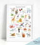 'My Animal Alphabet' A3 Illustrated Art Print - Custom Title Available