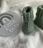 Hand Knitted ‘Kenzie’ Baby’s Hugg Booties (0-6 months)