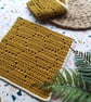 Crochet Cotton Set of 2 Honeycomb Pattern Cotton Wash Cloth Dish Cloth - Image 1