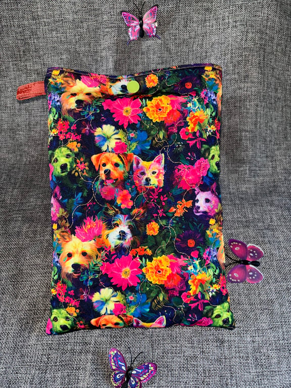 Bright Colours Dog Book Sleeve, Cover, Pouch