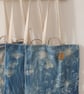 Hand Printed Cyanotype Tote Bag (Honesty & Aliums)