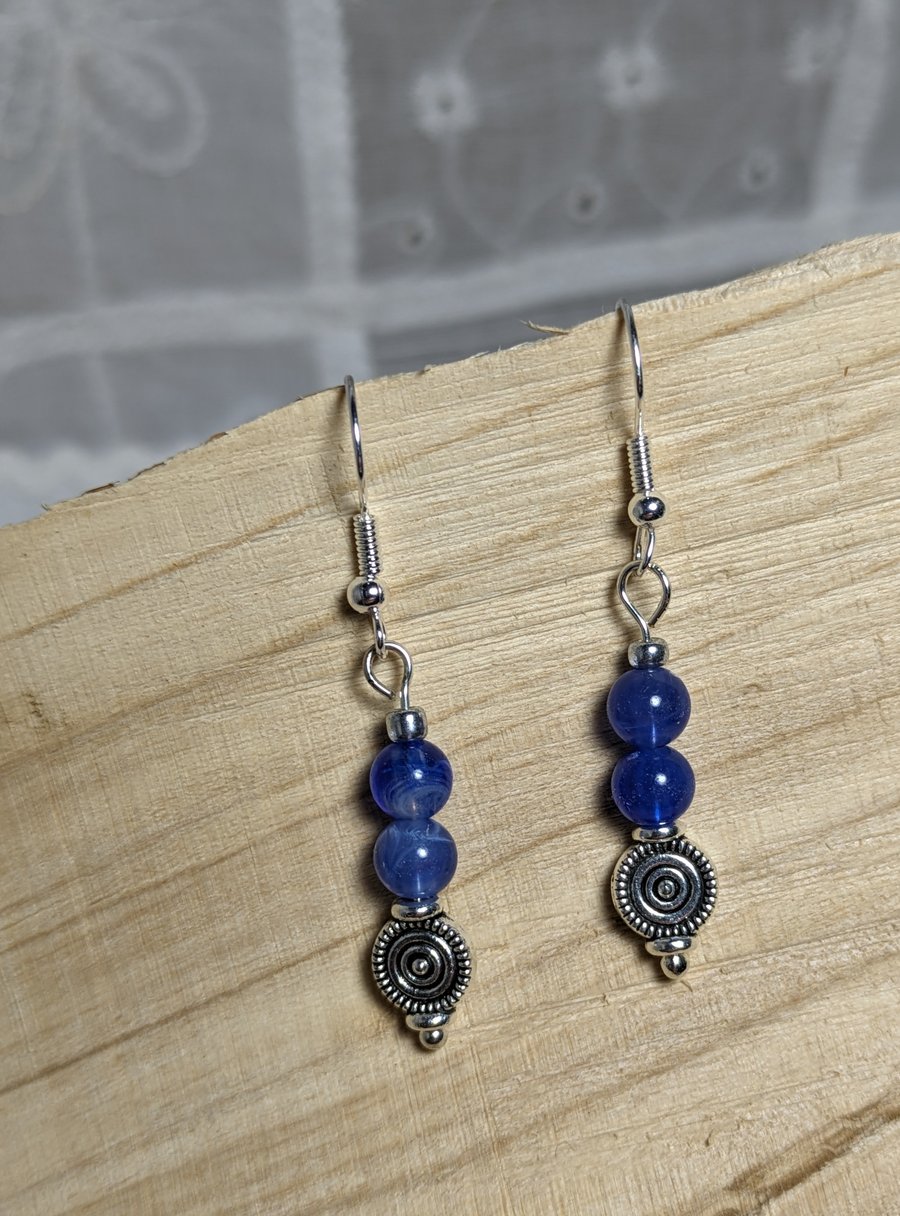 Blue glass earrings