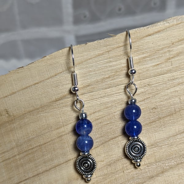 Blue glass earrings