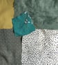 Upcycled slow stitching kit includes fabric, buttons, thread, lace, ribbon - Image 8