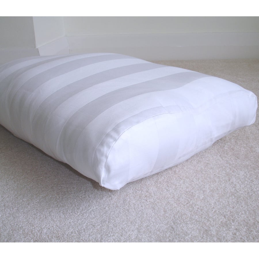 Tempur Original Pillow COVER ONLY 100% Cotton White Stripes QUEEN LARGE 60cm