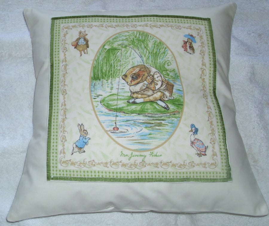 Beatrix potter Jeremy Fisher cushion