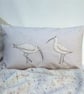 Cushion Curlew Handmade Freehand Machine Embroidered MOTHERS DAY GIFT - Image 1
