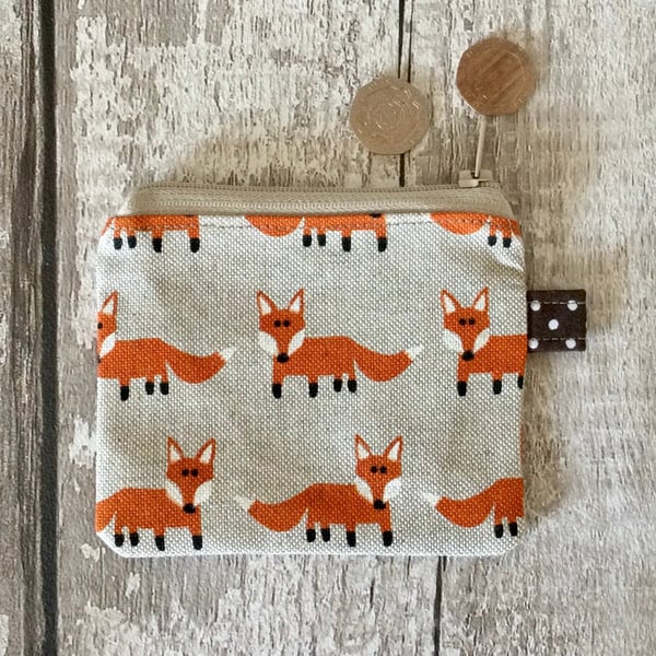 Fox Zipped Coin Purse. Travel Card Holder. Credit Card Case. Fox Business Card H