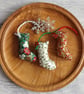 SOLD - Scrapbox Stockings - Mini Stocking Tree Decorations Christmas Decorations - Image 1
