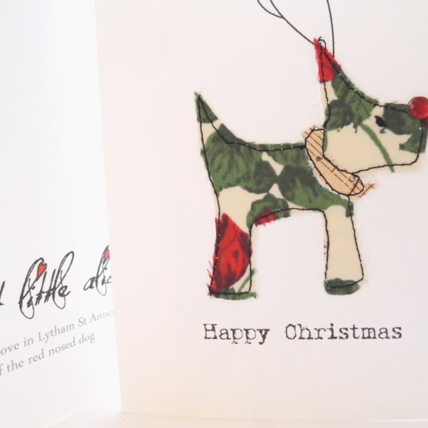 Christmas card liberty reindeer dog