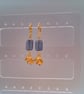 Navy Rectangular Bead Earrings with a Gold Plated Elephant Charm, Gift for Her - Image 10