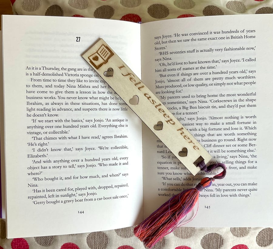 Wooden Bookmark.  Bookmark ‘I fell asleep here’. Gift Idea.