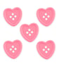 Pink heart buttons, sewing, knitting, crochet buttons 23mm
