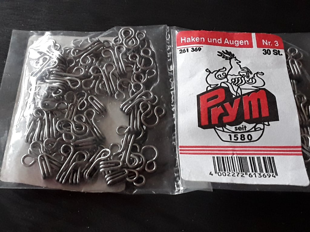 No.3 Hook & Eyes PRYM 261 369 VALUE PACK x 30 sets