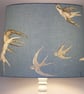 Lampshade for standard lamp. Sanderson 'Swallows' in blue Wedgwood - Image 2