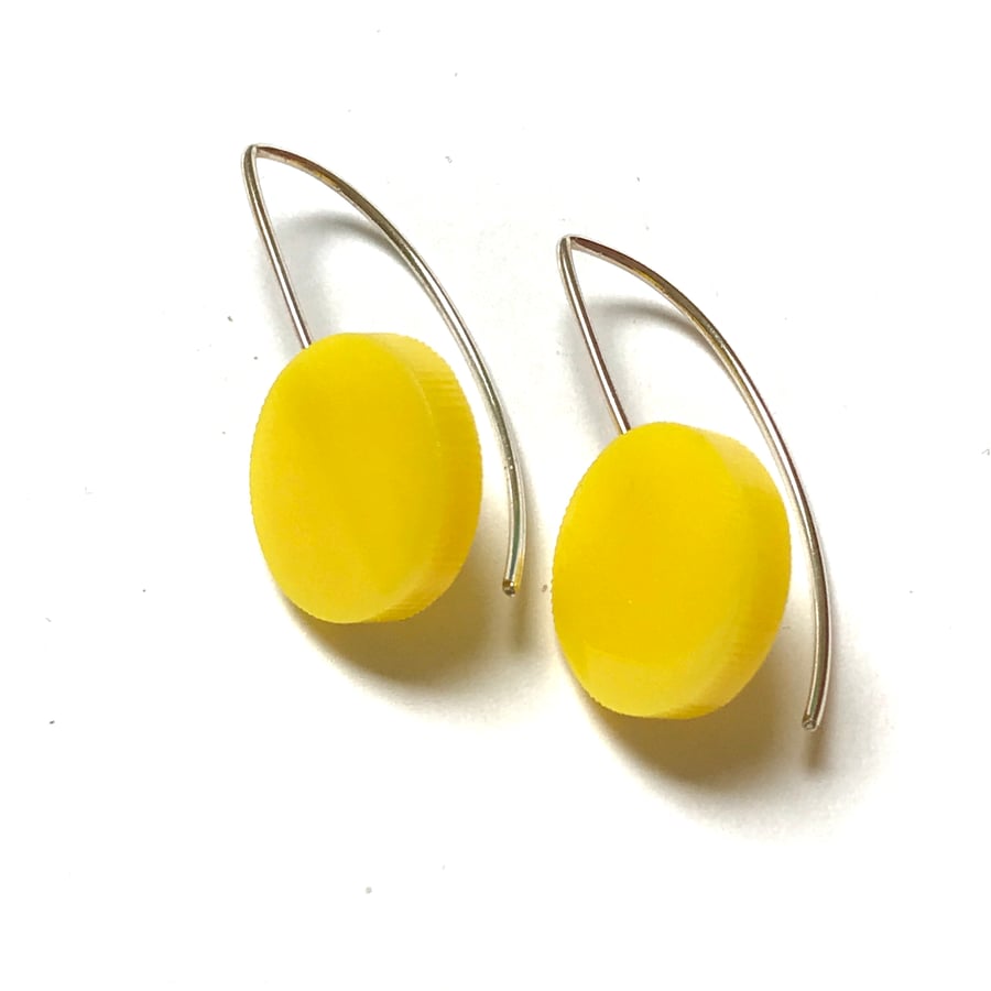 Wee Circle Earrings - Yellow