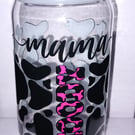 Moody Mama and Moody Mini Matching plastic acrylic 16oz libbey can cup cow set 