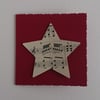 Christmas card - vintage sheet music stars - recycled and recyclable - handmade