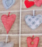 Feature Cushion with Pad: Hearts in Squares design 17" (43cm) - Image 3