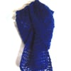 Electric Blue Hand Knitted Scarf - UK Free Post