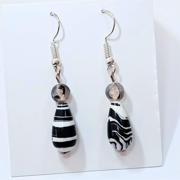 Striped Agate Gemstone Earrings (6) - UK Free Post