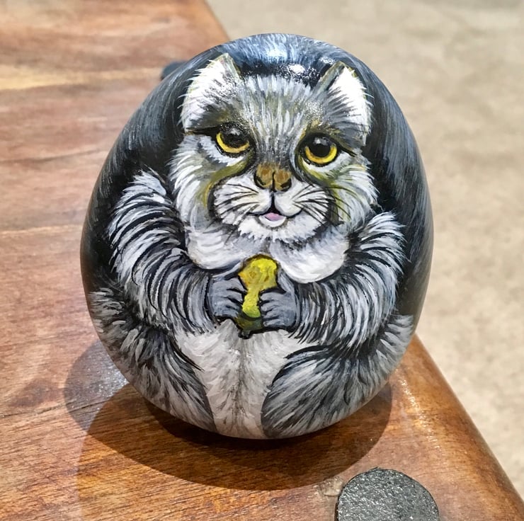Squirrel hand painted pebble garden rock art wi... - Folksy