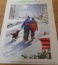 MERRY CHRISTMAS SNOW SCENE CHRISTMAS CARD. - Image 1