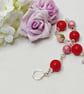Red Coral & Pink Rain Flower Jasper Bracelet - Image 3