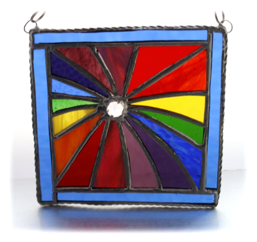Sold cRevolution Stained Glass Suncatcher Rainbow Handmade  04